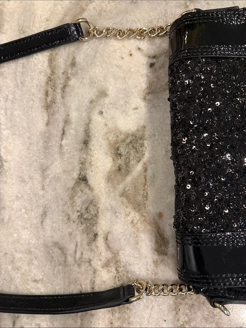 kate spade Black Sequin Patent Crossbody Bag